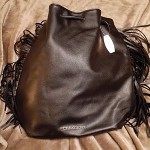 Victoria's Secret Black Fringe Backpack